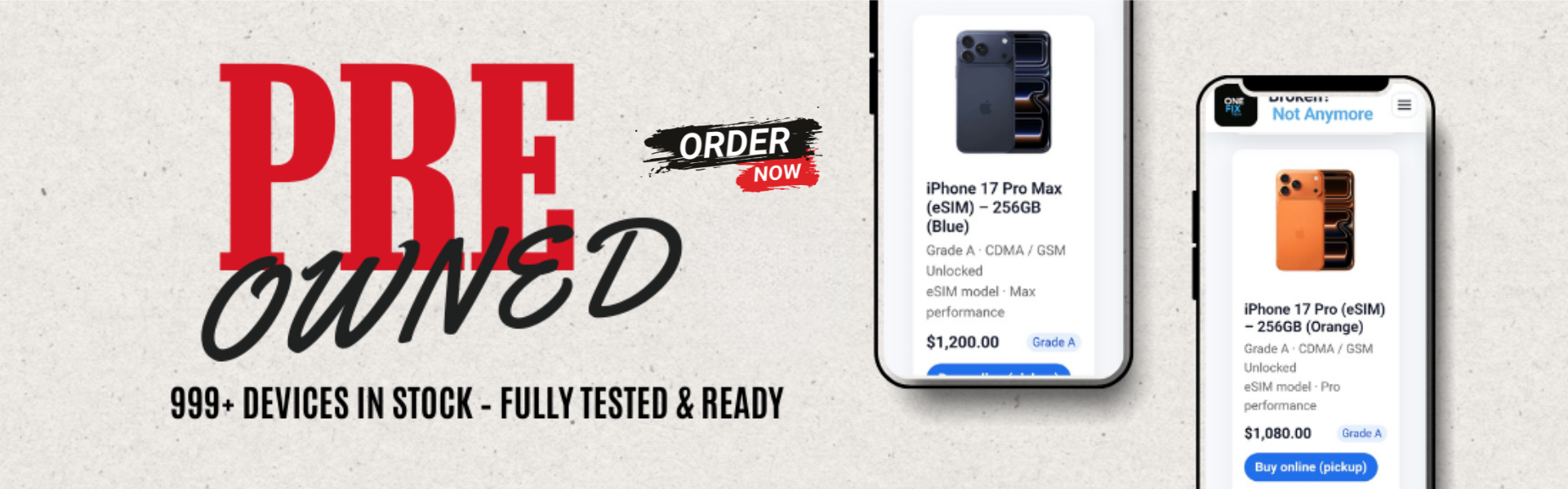 One Fix Tech promotion banner